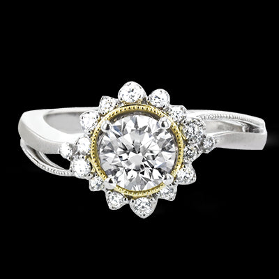 Engagement Ring in 18k Gold with Diamonds