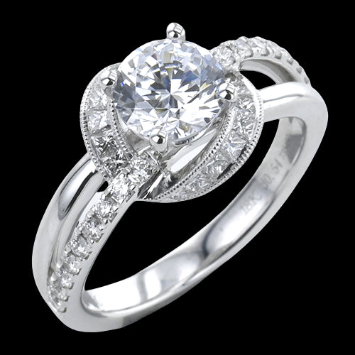 Engagement Ring in 18k Gold with Diamonds