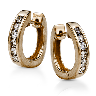 Hoop Earring in 14k Gold with Diamonds