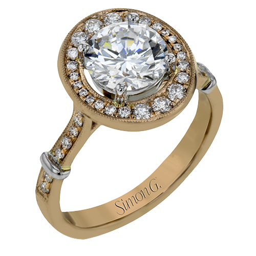 Engagement Ring in 18k Gold with Diamonds