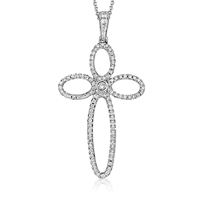 Cross Pendant in 18k Gold with Diamonds