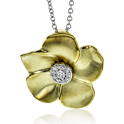 Two-Tone Gold Diamond Pendant in 14K Gold & 18K Gold