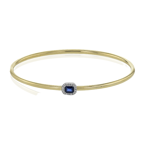 18K Gold Color Bangle with Emerald Design