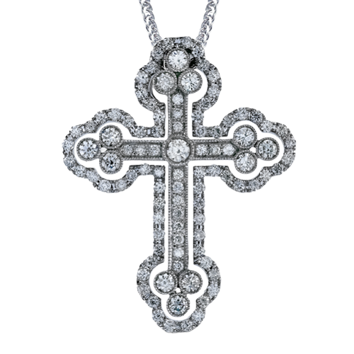 Diamond Cross Pendant Necklace in 14K Gold, 18K Gold & Platinum