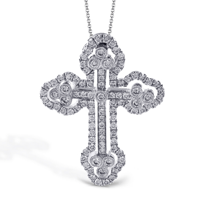 Diamond Cross Pendant Necklace in 14K Gold, 18K Gold & Platinum