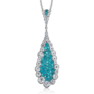 Elegant Color Gemstone Pendant in 14K Gold, 18K Gold And Platinum