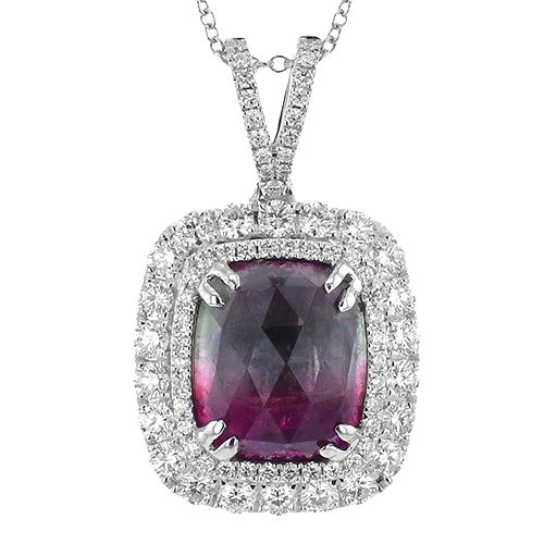 Cushion Cut Color Pendant in 14K Gold & 18K Gold
