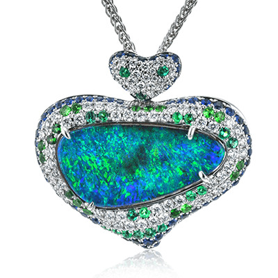 Color Gemstone Pendant in 14K Gold And 18K Gold