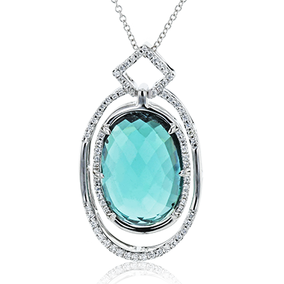 Oval Color Pendant in 14K Gold & 18K Gold