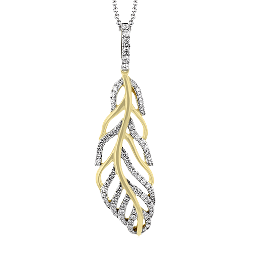 1/2 CTW Diamond Pendant in 14K Gold & 18K Gold Two-Tone Design