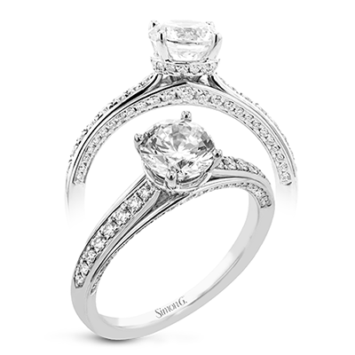 Round Semi-Mount Engagement Ring Setting in 14K Gold, 18K Gold & PLAT White Gold