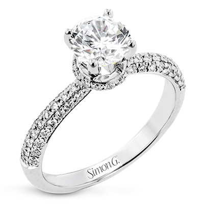 2/5 CTW Round Diamond Engagement Ring Setting in 14K Gold, 18K Gold & Platinum