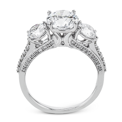 Round Semi-Mount Engagement Ring Setting for 1 1/2 Ct Center in 14K & 18K Gold and Platinum