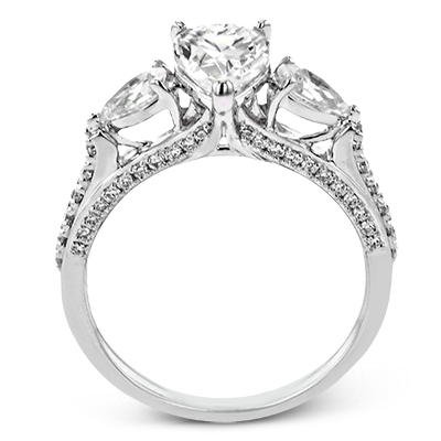 1/2 CTW Pear Engagement Ring Semi-Mount in 14K Gold, 18K Gold & Platinum