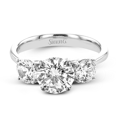 Round Semi-Mount Engagement Ring Setting for 1 1/2 CT Center in 14K Gold & 18K Gold