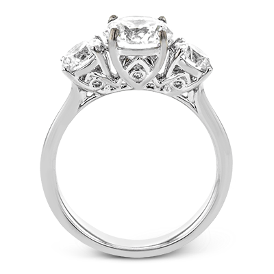 Round Semi-Mount Engagement Ring Setting for 1 1/2 CT Center in 14K Gold & 18K Gold