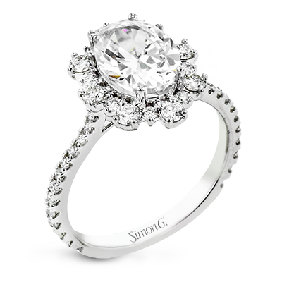 5/8 CTW Oval Diamond Engagement Ring Semi-Mount in 14K Gold, 18K Gold & Platinum