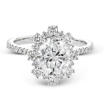 5/8 CTW Oval Diamond Engagement Ring Semi-Mount in 14K Gold, 18K Gold & Platinum