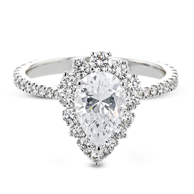 Pear Shape Diamond Engagement Ring in 14K Gold, 18K Gold & Platinum