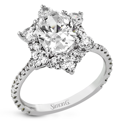 Oval Semi-Mount Engagement Ring Setting in 14K Gold, 18K Gold & Platinum