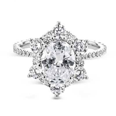 Oval Semi-Mount Engagement Ring Setting in 14K Gold, 18K Gold & Platinum