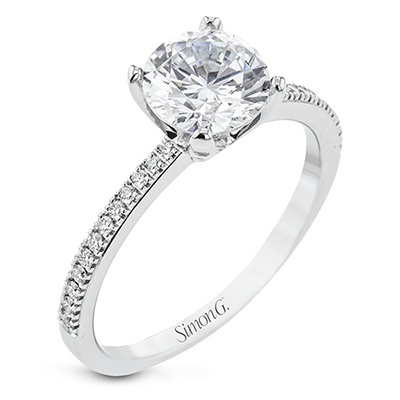 1/10 CTW Round Diamond Semi-Mount Engagement Ring in 14K Gold, 18K Gold & Platinum