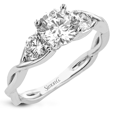 Round Engagement Ring Semi-Mount for 1 CT Center in 14K Gold, 18K Gold & PLAT White Gold