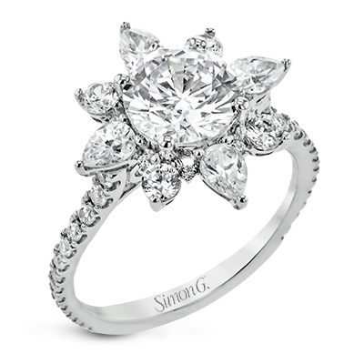 Round Engagement Ring Semi-Mount in 14K Gold, 18K Gold and Platinum