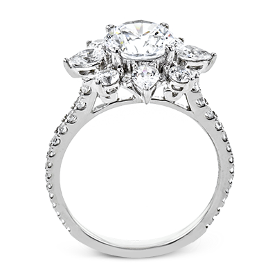 Round Engagement Ring Semi-Mount in 14K Gold, 18K Gold and Platinum