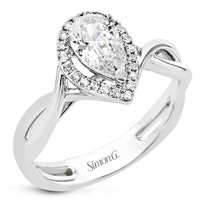 1/10 CTW Pear Diamond Semi-Mount Engagement Ring in 14K Gold, 18K Gold & Platinum