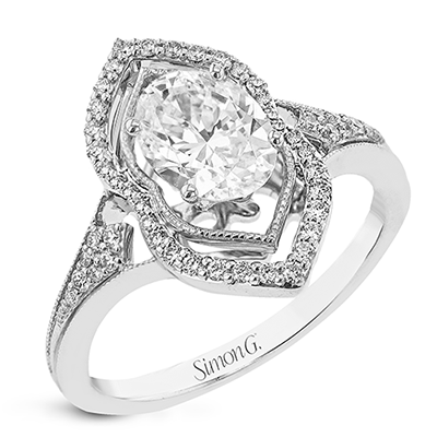 1/4 CTW Oval Diamond Engagement Ring Semi-Mount in 14K Gold, 18K Gold & Platinum