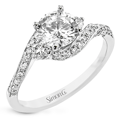 Round Semi-Mount Engagement Ring Setting in 14K Gold, 18K Gold & Platinum