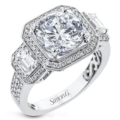 7/8 CTW Round Diamond Engagement Ring Setting in 14K Gold, 18K Gold & Platinum
