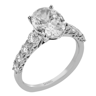 7/8 CTW Oval Diamond Engagement Ring in 14K Gold, 18K Gold & PLAT White Gold