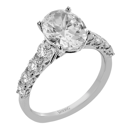 7/8 CTW Oval Diamond Engagement Ring in 14K Gold, 18K Gold & PLAT White Gold