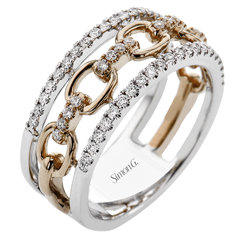 Right Hand Mixed Metal Fashion Ring in 14K Gold & 18K Gold