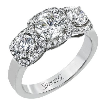 Round Engagement Ring Semi-Mount for 1 CT Center in 14K Gold, 18K Gold & Platinum