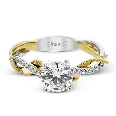 Round Diamond Engagement Ring Setting in 14K Gold, 18K Gold & Platinum