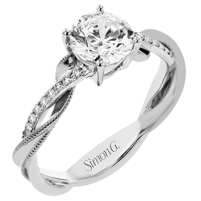 Round Diamond Engagement Ring in 14K Gold, 18K Gold and Platinum