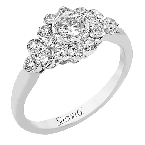 Round Diamond Engagement Ring in 14K Gold & 18K Gold