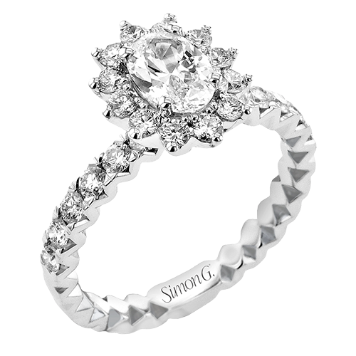 Oval Diamond Engagement Ring in 14K Gold & 18K Gold