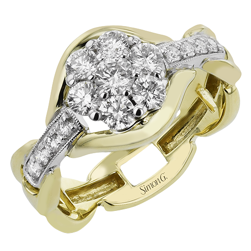 Two-Tone Diamond Right Hand Ring in 14K Gold & 18K Gold