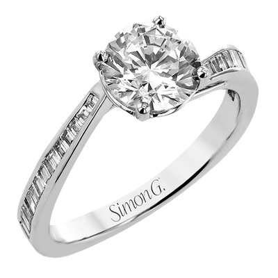 3/8 CTW Round Diamond Engagement Ring in 14K Gold, 18K Gold & PLAT White Gold