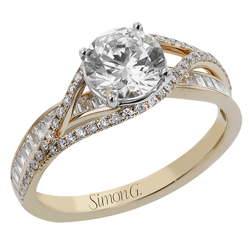 1/4 CTW Round Diamond Engagement Ring Set in 14K Gold, 18K Gold & PLAT White Gold