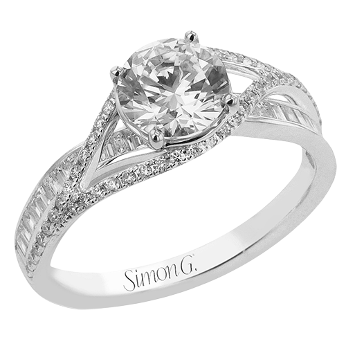 1/4 CTW Round Diamond Engagement Ring Set in 14K Gold, 18K Gold & PLAT White Gold