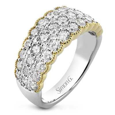 Two-Tone Gold Diamond Right Hand Ring in 14K Gold & 18K Gold