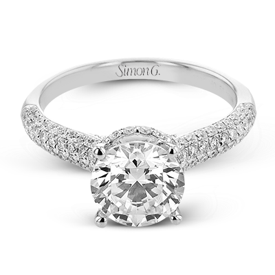 1/6 CTW Round Diamond Engagement Ring for 3 CT Center in 14K Gold, 18K Gold & Platinum