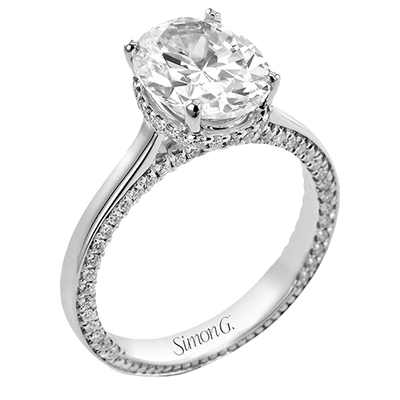 2/5 CTW Oval Diamond Engagement Ring in 14K Gold, 18K Gold & Platinum