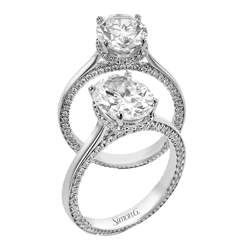 2/5 CTW Oval Engagement Ring for 3 CT Center in 14K Gold, 18K Gold & Platinum