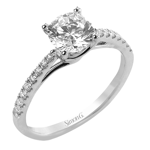 Round Diamond Engagement Ring in 14K Gold, 18K Gold and Platinum